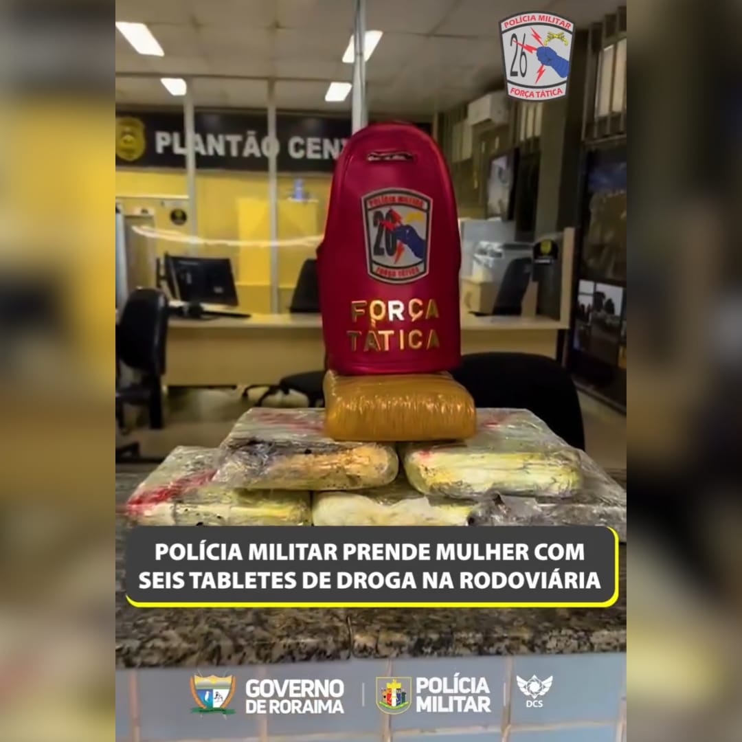 POLÍCIA MILITAR PRENDE MULHER COM SEIS TABLETES DE DROGA NA RODOVIÁRIA